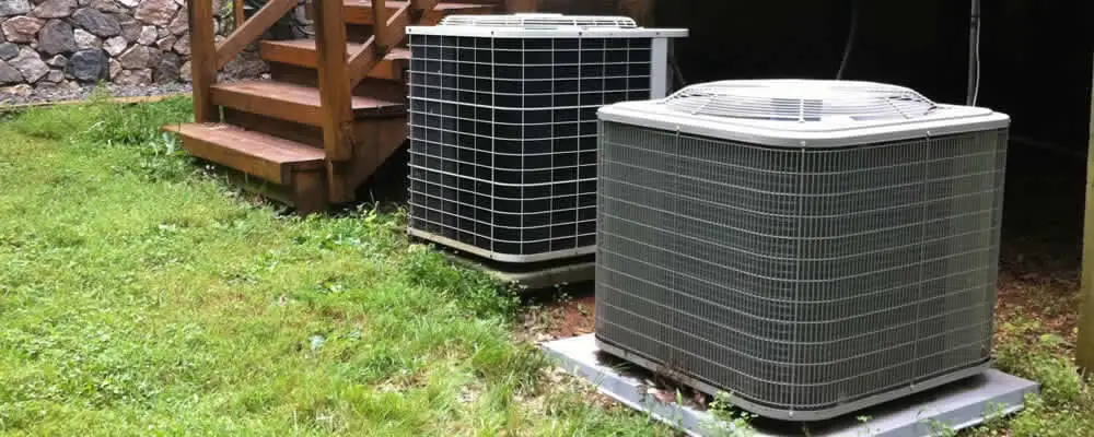 Heat pump installation and service units outside a home in Chattanooga, TN